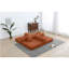 Canapé-lit convertible avec oreiller cylindrique - Canapé-lit pliant en velours côtelé avec cadre de forme fixe pour le salon, la chambre à coucher, le salon, le studio - ORANGE-847996034