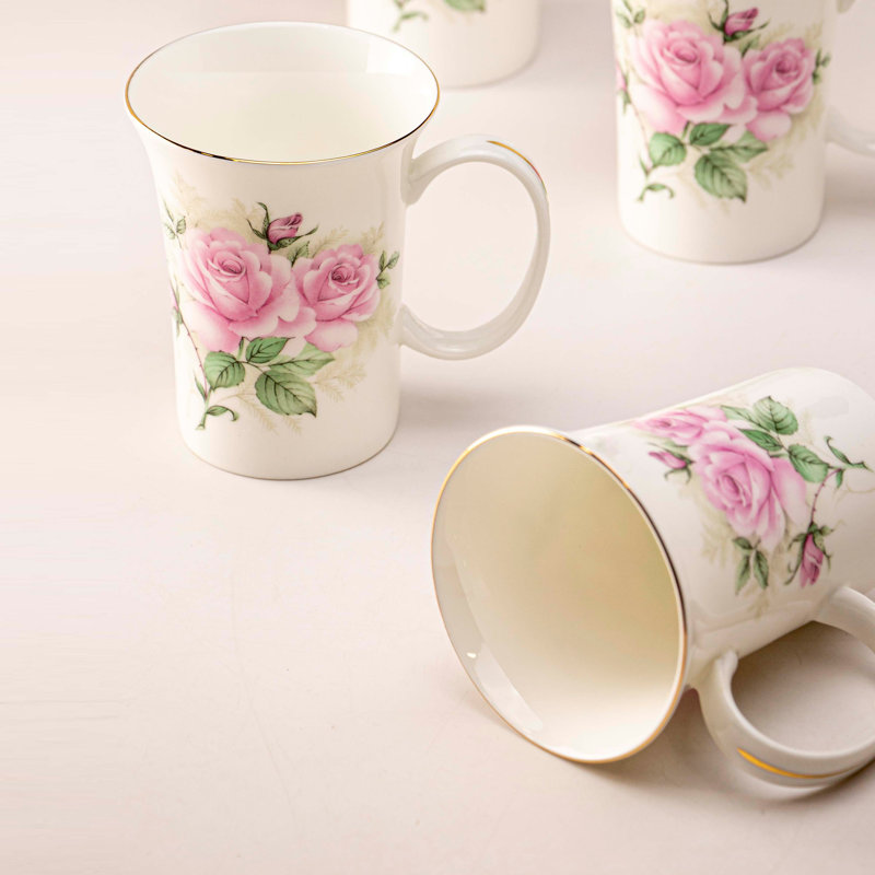 Bone China Coffee Mugs, Set of 2