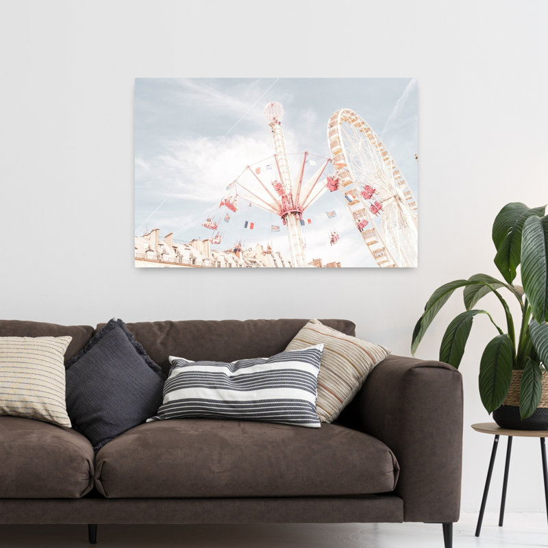 «Dreamy Parisian Fair Dreamy Playful Whimsical City Summer», reproduction d'art mural, H 32 po x l 48 po