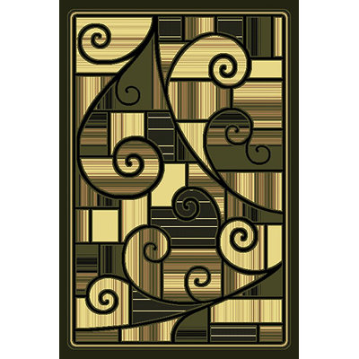 Tapis à motif abstrait vert / beige Cosper
