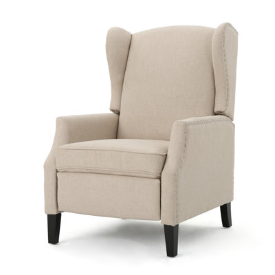 Comfortable Traditional Recliner With Studded Border For Home Decoration