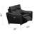 Klaudie Leather 67 in. Reception Loveseat