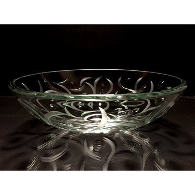 Elegant Glass Engraving Studio 16.5'' Glass Circular Bathroom Sink
