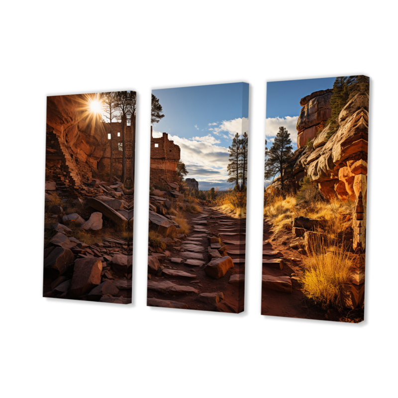 Impression sur toile 3 pièces Canyon, H 40 po x l 60 po x P 1 po