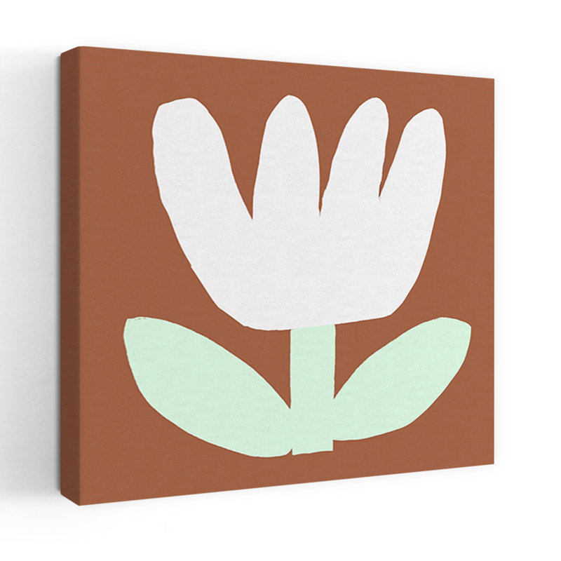 Art contemporain, art floral rétro, H 18 po x l 18 po
