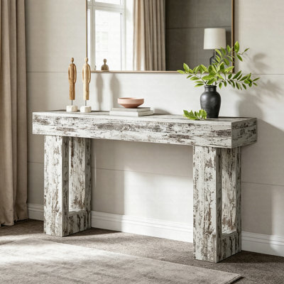 63-Inch Wooden Sofa Table, Modern Farmhouse Console Table For Living Room, Entryway Hallway Accent Table