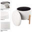 Repose-pieds rond avec rangement Lavish Home, blanc-1649248209