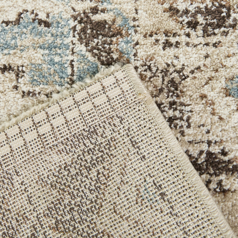 Louise Beige/Blue/Brown Southwestern Traditional Area Rug, Rectangle 7'10" x 10'