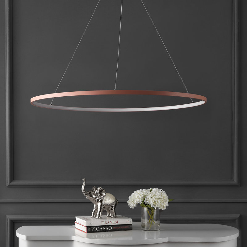 Odin 1-Light LED Unique / Statement Chandelier, 0.75" H x 34.88" W x 34.88" D, Matte Pink