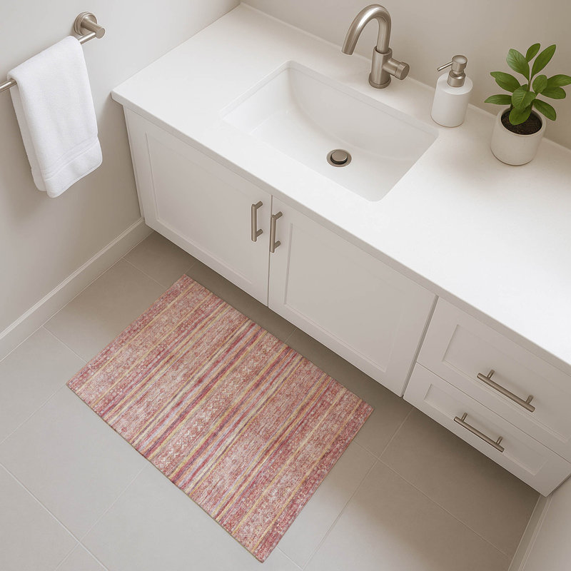 Premium Machine Washable Baford AMF1653 Stripes Rug, Rectangle 1'8" x 2'6"