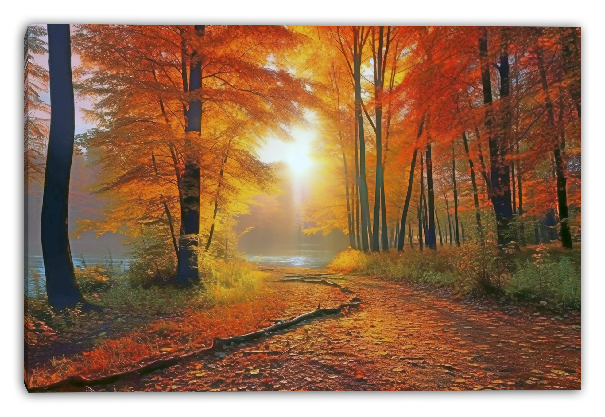 Union Rustic Sunlit Forest Glow Wrapped Canvas Wall Art | Wayfair