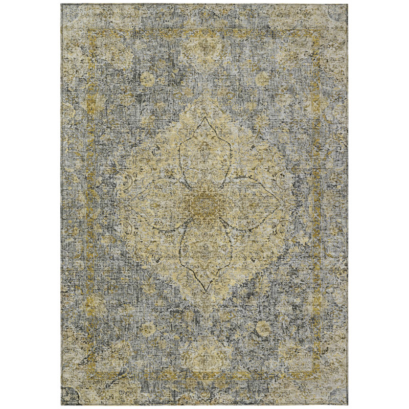 Machine Washable Indoor/Outdoor Colman ACN2136 Global Rug, Rectangle 5' x 7'6"