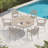 Set Of 2 Outdoor Dining Chair, Cream Color Metal All-Weather-927450550