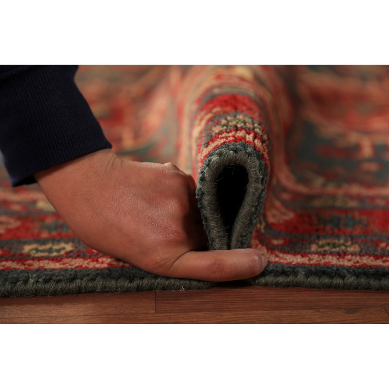 Tapis à motif oriental Kazak en laine bleu sarcelle 4 x 6