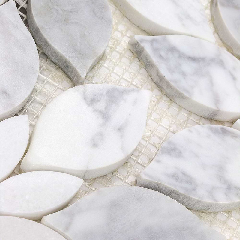 Thistle 12.4" X 14.13" Marble Waterjet Mosaic Tile (1.21 Sq. Ft. / Sheet), Winds Breath