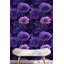Papier peint floral, peinture murale texturée violette
