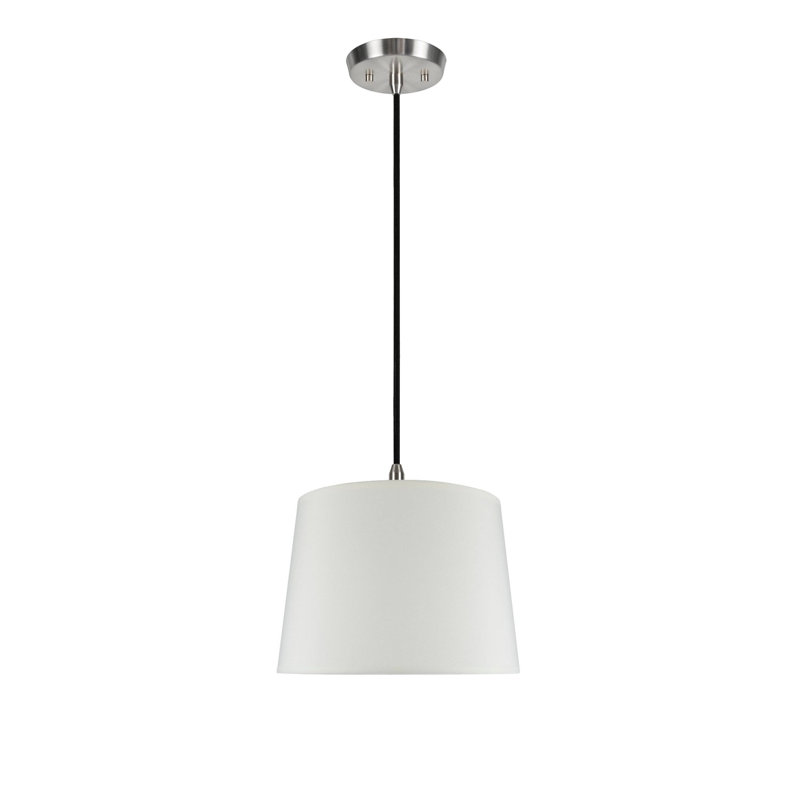 1 - Light Satin Nickel Single Pendant, Ivory