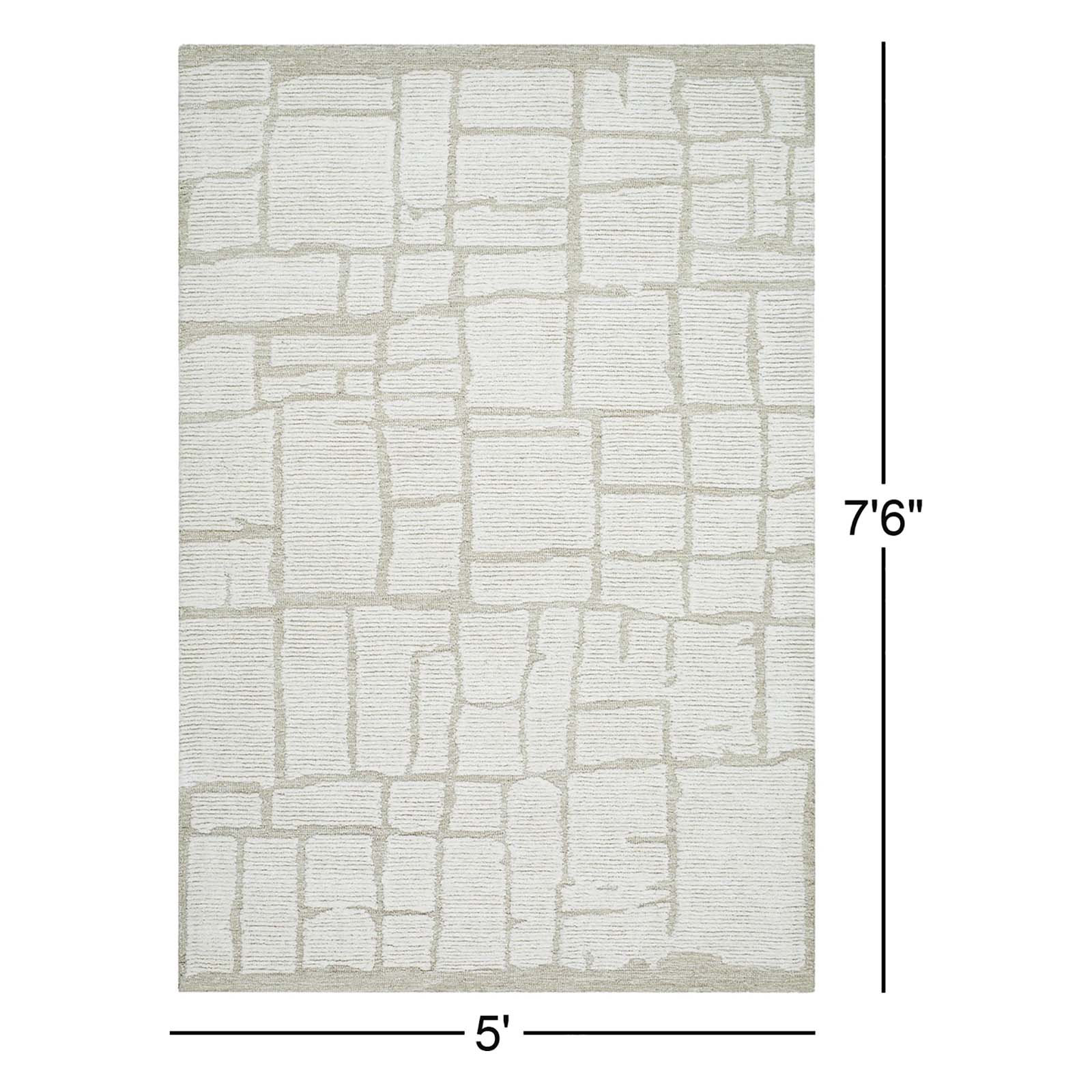 Hand-Tufted Abstract Rug, Rectangle 5' x 7'6"