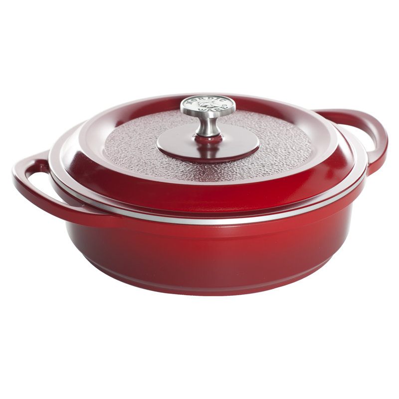 Braiser rond avec couvercle 3 qt en scandinavie, Rouge