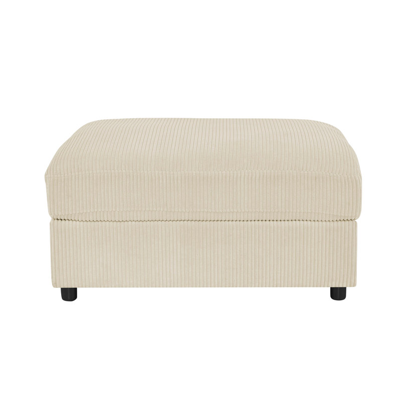 Colchester Corduroy Ottoman, Beige