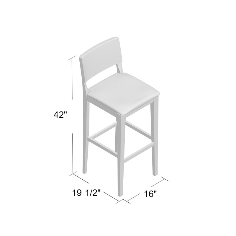 Ahreanna Upholstered Counter Stool with Solid Wood Frame, Mahogany/Black