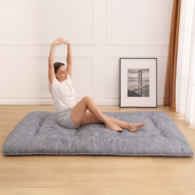 Streicher Japanese Floor Mattress, Futon Mattress with Washable Cover Japanese Futon Suitable for Camping, Guest, Queen, Gray