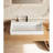 36" x 18" Matte White Solid Surface Wall Mount Rectangle Vessel Sink with Faucet Hole
