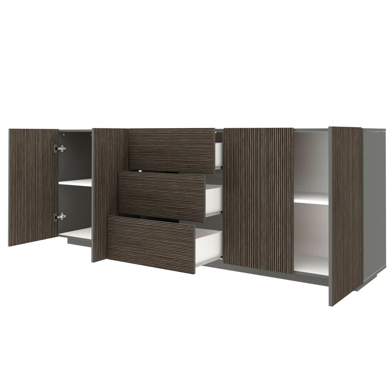 Allare 220cm Sideboard, Grey/Black