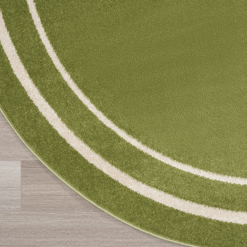 Nourison Essentials Green Ivory Indoor/Outdoor Area Rug, Round 6'