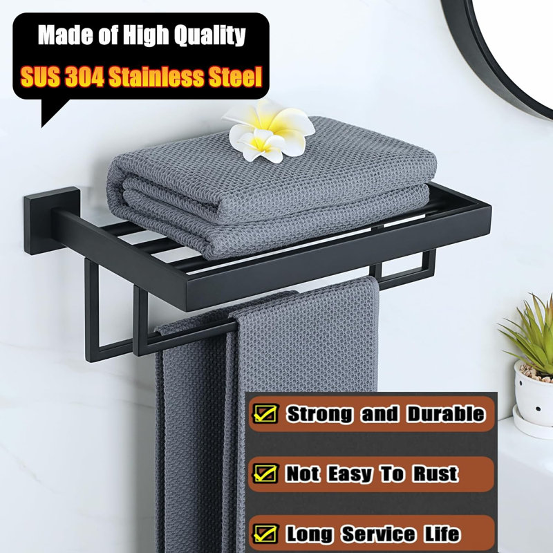 2 Towel Rack, Matte Black