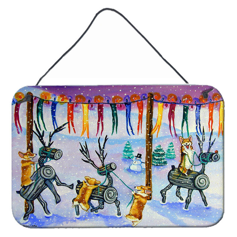 Accent décoratif de Noël Corgi bûche de Noël