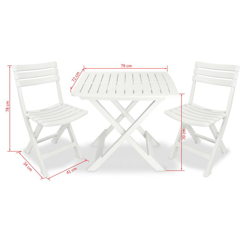 Jackson 2 - Person Patio Dining Set with Rectangular Table, White