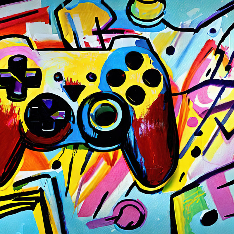 " Video Game Controller 155 " Painting, 30" H x 30" W x 1.5" D