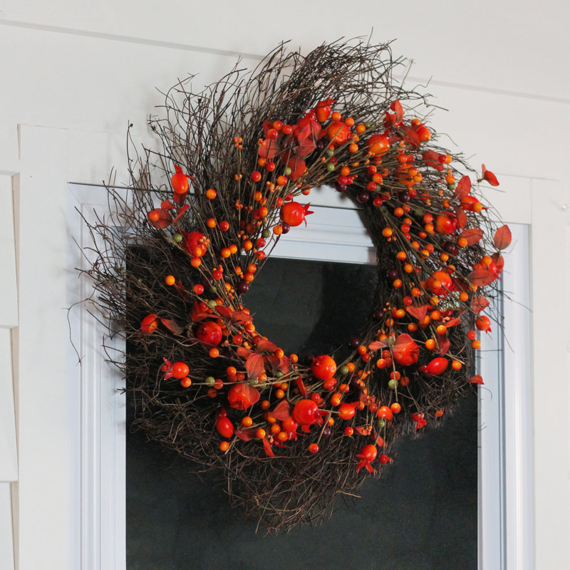 Couronne de brindilles artificielles Leaves and Berries