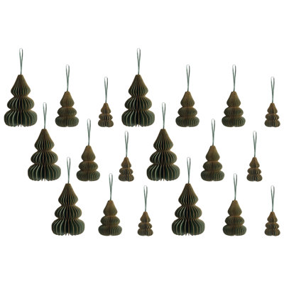 15 cm Handmade Paper Trees & Wreaths Hanging Figurine Ornament