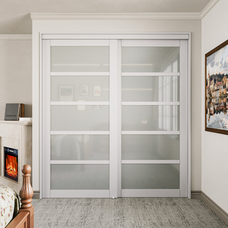 Ensemble de portes coulissantes pour garde-manger et garde-robe de 80 po H avec quincaillerie, 72 po x 80 po