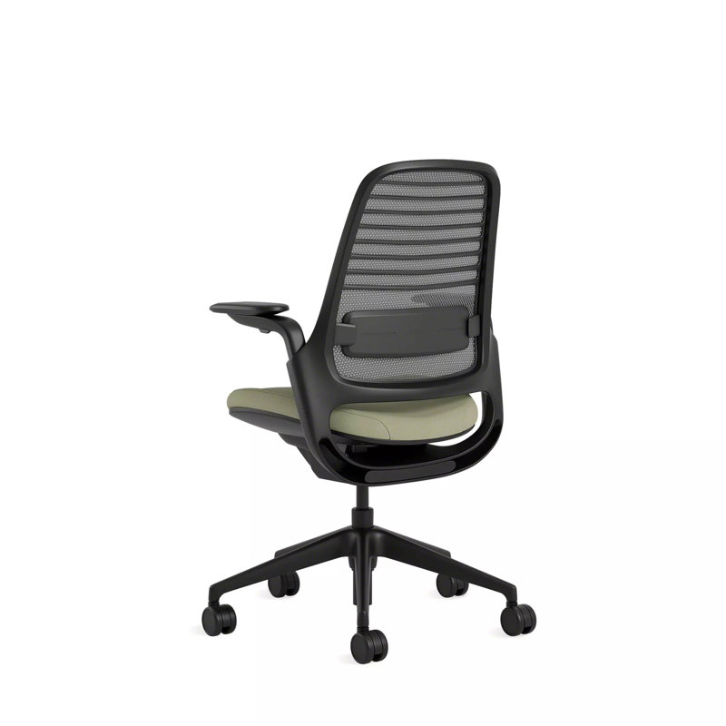 Steelcase Series 1 Task Chair, Olivine/Nickel, Black, Carpet