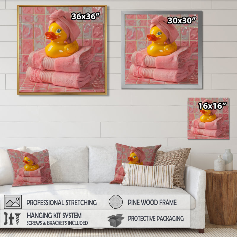 «Spa Day», impression sur toile, Toile argentée avec cadre flottant, H 16 po x l 16 po x P 1 po
