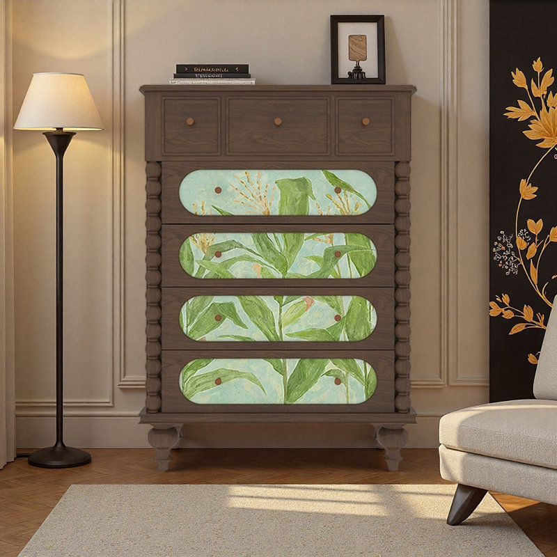 Commode française moderne en bois massif, Noyer