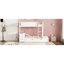 Lit superposé Twintwin avec bureau de rangement, lit gigogne simple et prises de courant, blanc - chambre à coucher moderne indispensable pour les familles