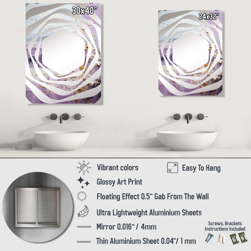 Miroir mural Schmitz - Abstract Landscape MIR140644, 40 po x 30 po
