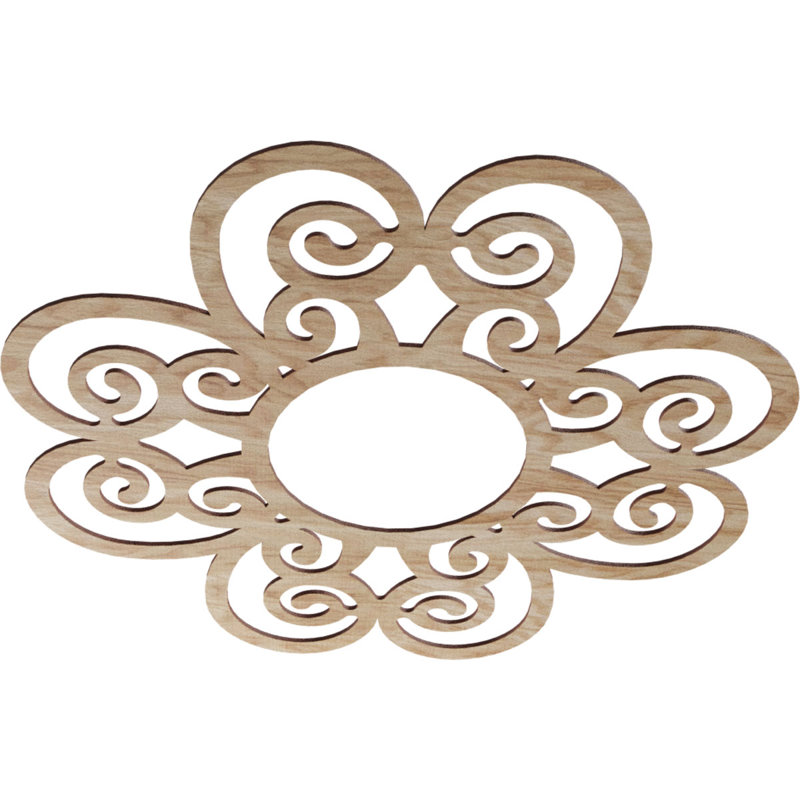 Cohen Wood Fretwork Pierced Ceiling Medallion, Oak, 34" H x 34" W x 0.25" D