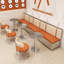 Banc rembourré en similicuir de style industriel