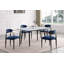 Ensemble de chaises rembourrées en tissu bleu 2 pièces Modern Contemporary