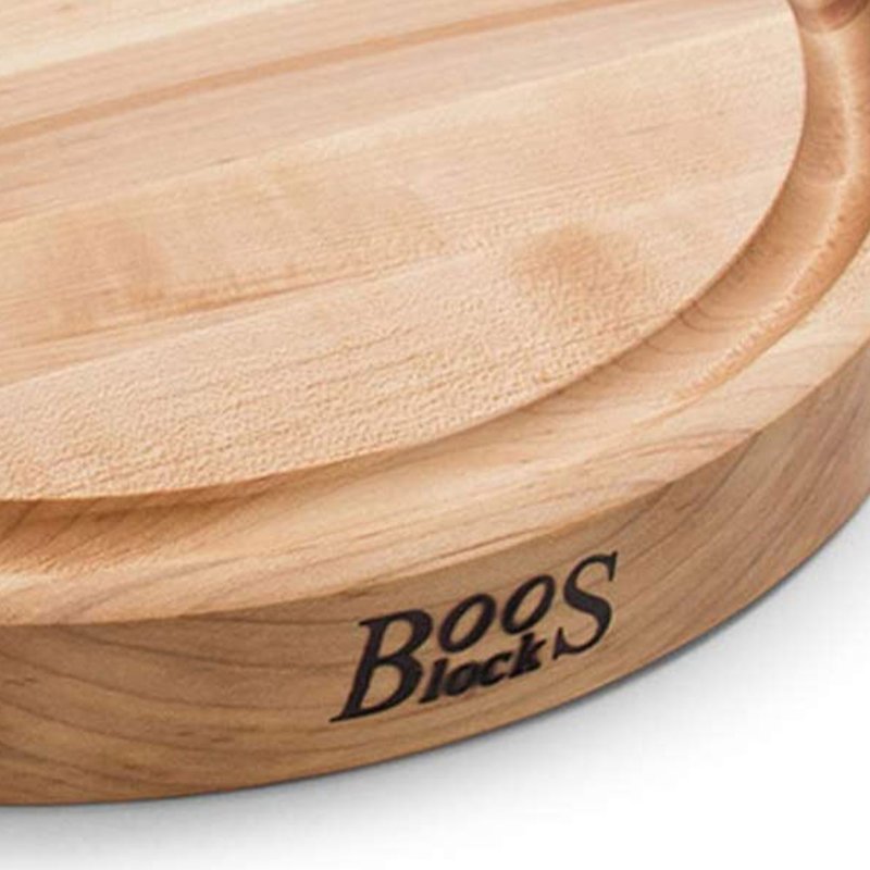 Maple Wood Round Cutting Board with Juice Groove, 15" Diameter