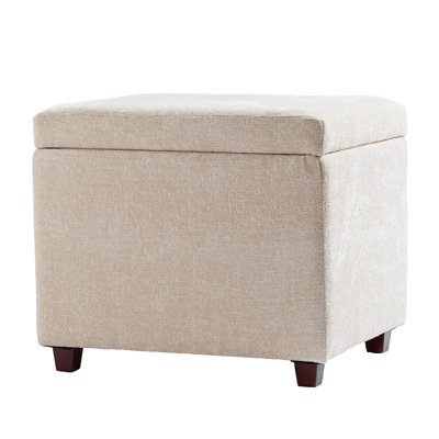 21.7" Wide Square Upholstered Ottoman