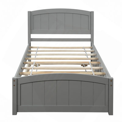 Modern Bed, Platform Bed With Trundle