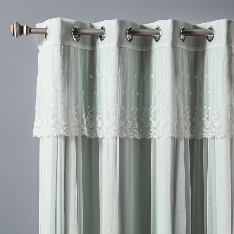 Crenshaw Solid Room Darkening Thermal Grommet Curtain Panels, Mint, 52''W X 96''H