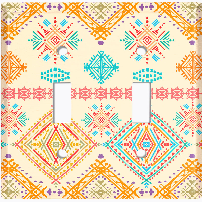 Patterned 2 - Gang Toggle Light Switch Standard Wall Plate