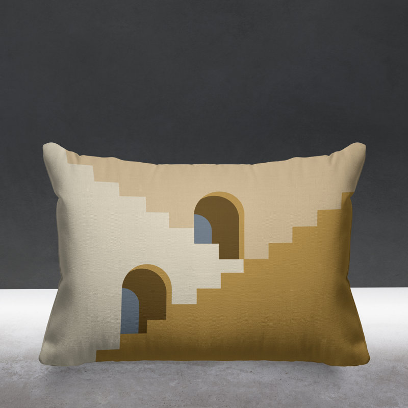 Coussin décoratif intérieur / extérieur Minimalist Architecture, Jaune